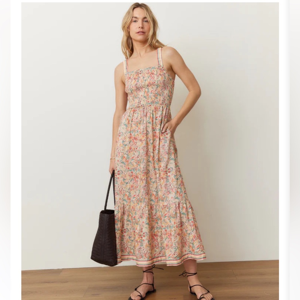 Marine Layer Floral Maxi Dress - Pink and Orange
